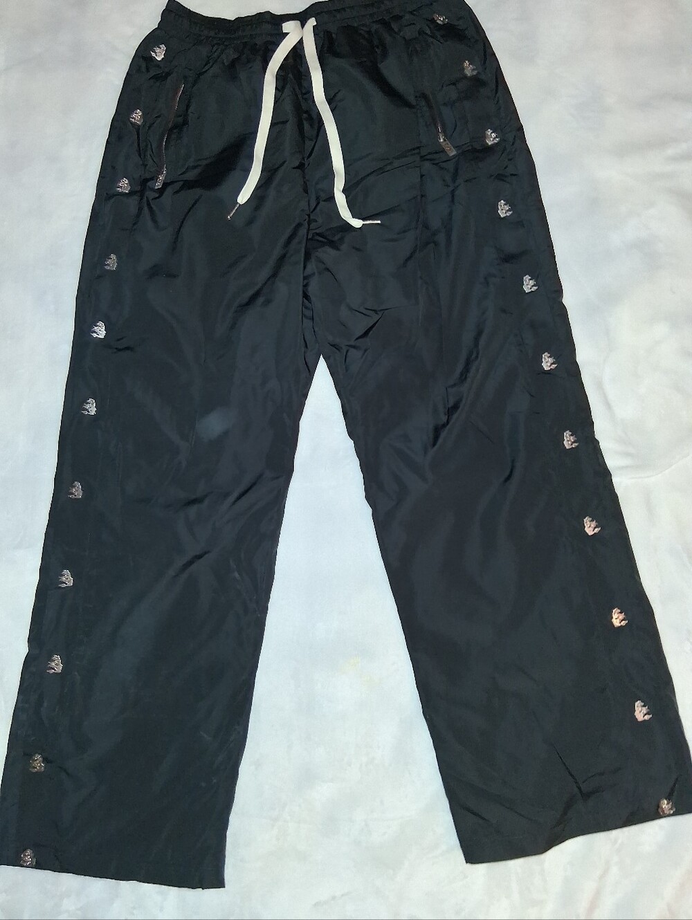 Hellstar Men's Black Snap-Trim Joggers with Drawstring Waist Size XL